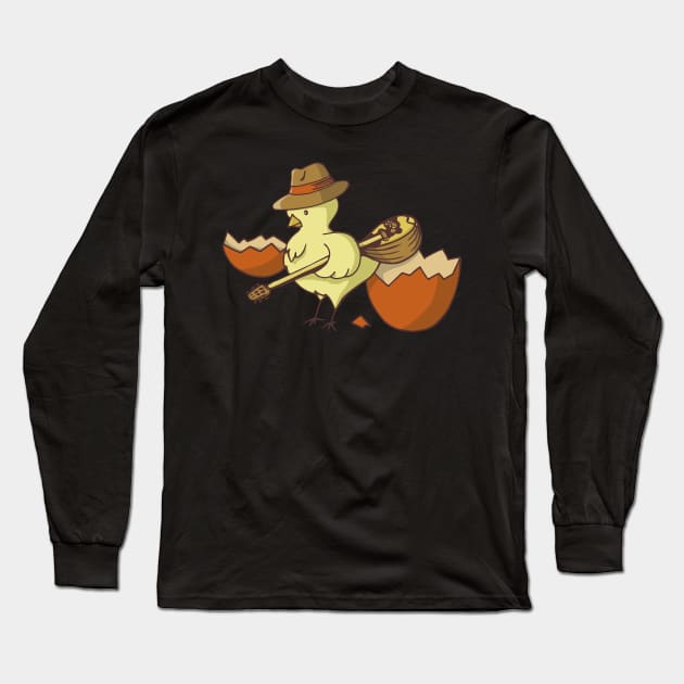 Easter Chick with Bouzouki Long Sleeve T-Shirt by sifis